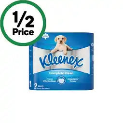 Woolworths Kleenex Complete Clean Toilet Tissue Pk 9 offer