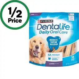 Woolworths Dentalife Dental Dog Treats Pk 18-25 offer