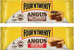 Coles Four'N Twenty Angus Meat Pies 4 Pack 700g offer