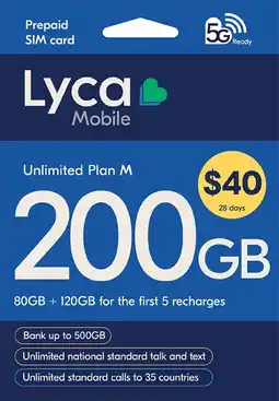 Coles Lyca $40 Starter Pack offer
