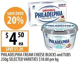 Supabarn Philadelphia cream cheese blocks and tubs offer