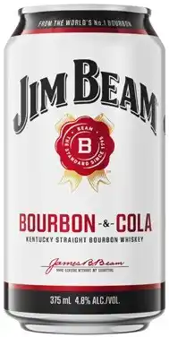 Coles Jim Beam White & Cola Cans 10x375mL offer