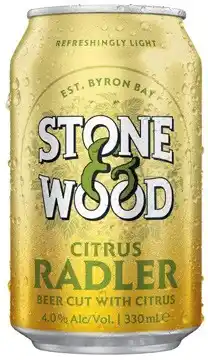 Coles Stone & Wood Citrus Radler Cans 16x330mL offer