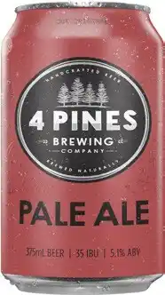 Coles 4 Pines Brewing Pale Ale Cans 18x375mL offer