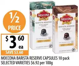 Supabarn Moccona barista reserve capsules offer