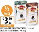 Supabarn Moccona barista reserve capsules offer
