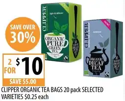Supabarn Clipper Organic Tea Bags offer