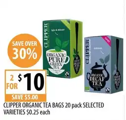 Supabarn Clipper Organic Tea Bags offer