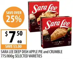 Supabarn Sara lee deep dish apple pie and crumble offer