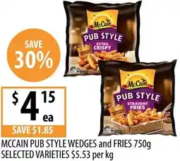 Supabarn Mccain pub style wedges and fries offer