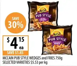 Supabarn Mccain pub style wedges and fries offer