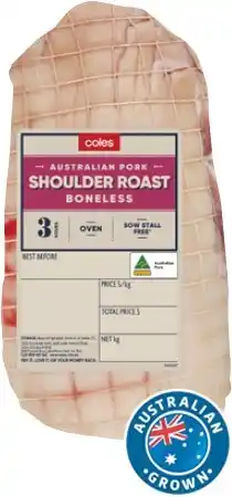Coles Coles Australian Pork Roast Shoulder Boneless offer