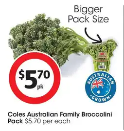 Coles Coles Australian Family Broccolini Pack offer