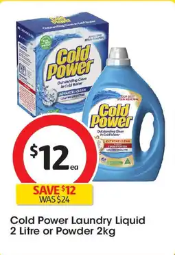 Coles Cold Power Laundry Liquid 2 Litre or Powder offer