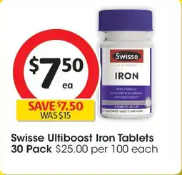 Coles Swisse Ultiboost Iron Tablets offer
