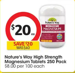 Coles Nature's Way High Strength Magnesium Tablets offer