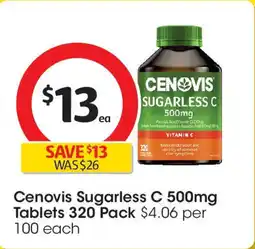 Coles Cenovis Sugarless C Tablets offer