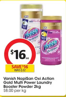 Coles Vanish Napisan Oxi Action Gold Multi Power Laundry Booster Powder offer