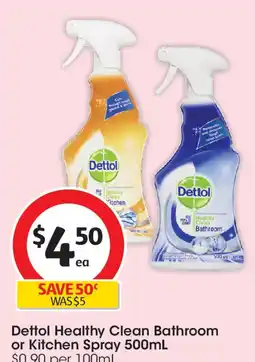Coles Dettol Healthy Clean Bathroom or Kitchen Spray offer