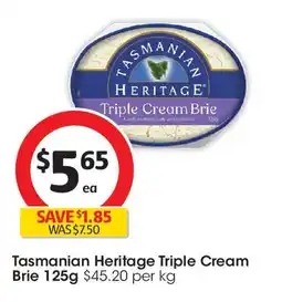 Coles Tasmanian Heritage Triple Cream Brie offer