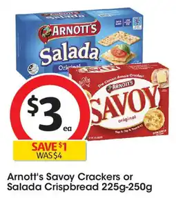 Coles Arnott's Savoy Crackers or Salada Crispbread offer