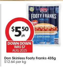 Coles Don Skinless Footy Franks offer