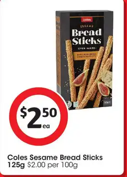 Coles Coles Sesame Bread Sticks offer