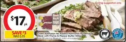Coles Coles Australian No Added Hormones Porterhouse Steak with Thyme & Pepper Butter offer