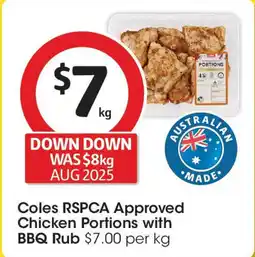 Coles Coles RSPCA Approved Chicken Portions with BBQ Rub offer