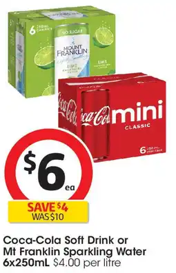 Coles Coca-Cola Soft Drink or Mt Franklin Sparkling Water offer