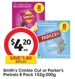 Coles Smith's Crinkle Cut or Parker's Pretzels offer