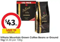 Coles Vittoria Mountain Grown Coffee Beans or Ground offer