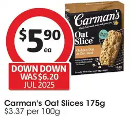 Coles Carman's Oat Slices offer