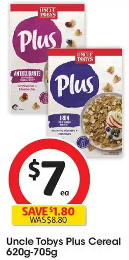 Coles Uncle Tobys Plus Cereal offer