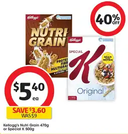 Coles Kellogg's Nutri Grain or Special K offer