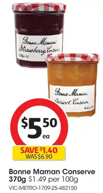 Coles Bonne Maman Conserve offer