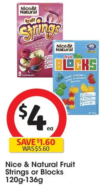 Coles Nice & Natural Fruit Strings or Blocks offer