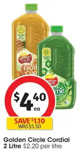 Coles Golden Circle Cordial offer