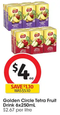 Coles Golden Circle Tetra Fruit Drink offer
