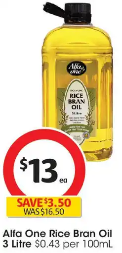Coles Alfa One Rice Bran Oil offer