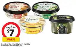 Coles Black Swan Dip, Yumi's Dip,Red Rock Deli Dip offer