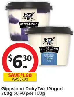 Coles Gippsland Dairy Twist Yogurt offer
