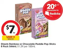 Coles Streets Rainbow or Chocolate Paddle Pop Sticks offer