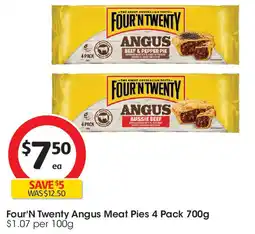 Coles Four'N Twenty Angus Meat Pies offer