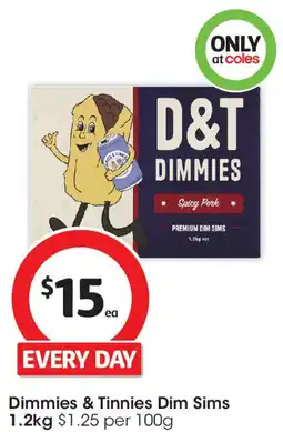 Coles Dimmies & Tinnies Dim Sims offer