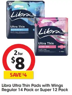 Coles Libra Ultra Thin Pads with Wings Regular offer