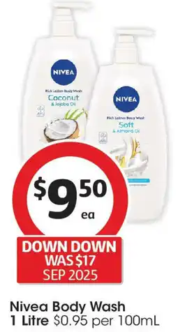 Coles Nivea Body Wash offer