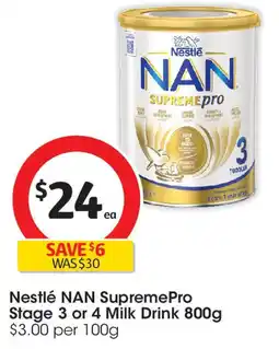 Coles Nestlé NAN SupremePro Stage 3 or 4 Milk Drink offer