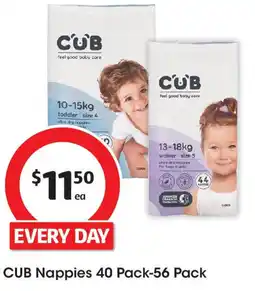 Coles CUB Nappies 40 Pack-56 Pack offer