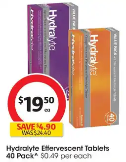 Coles Hydralyte Effervescent Tablets offer